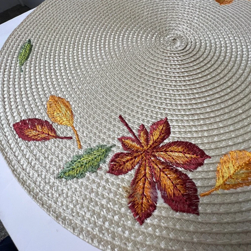 Embroidered Fall Harvest Placemats Set of 4 15
